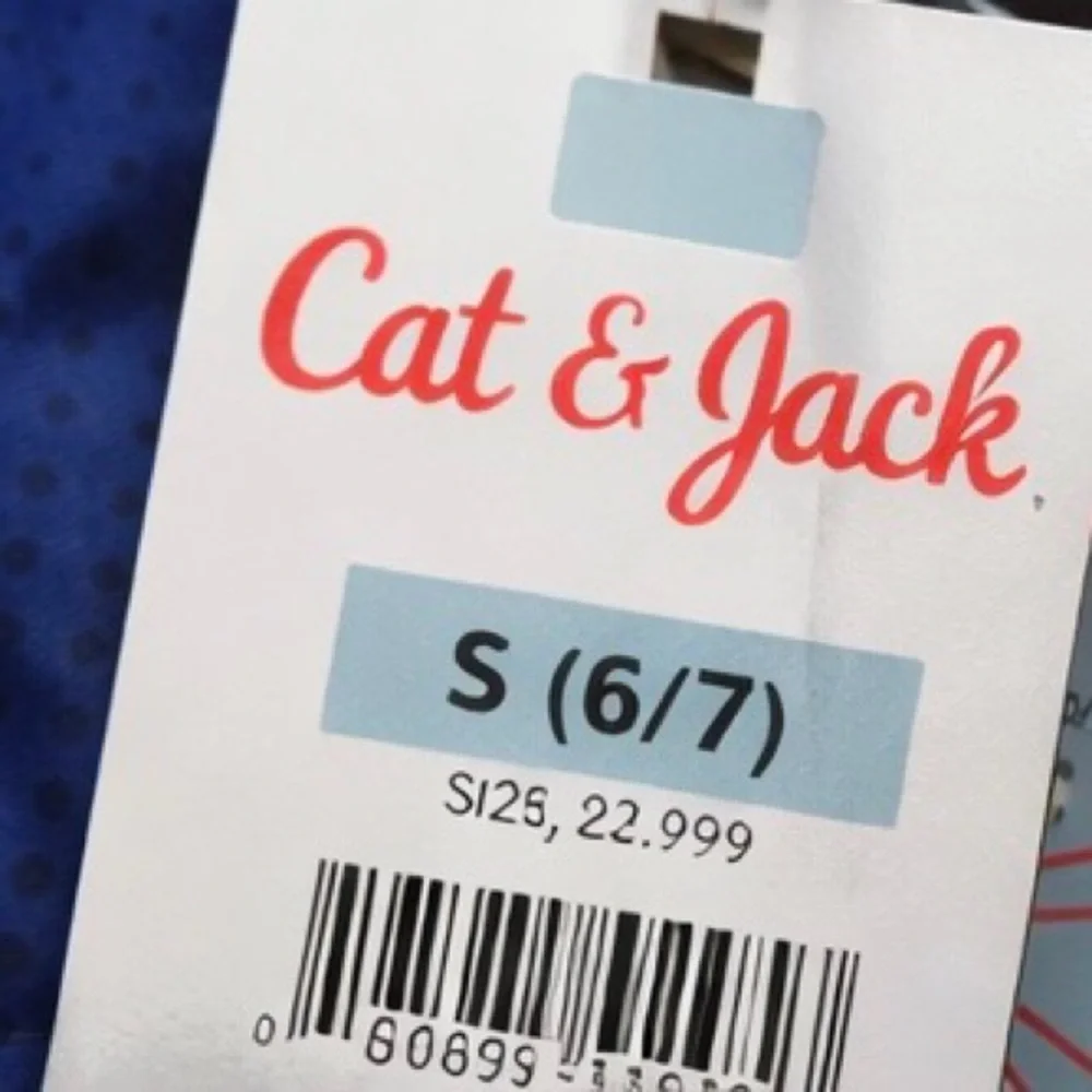 Cat & Jack Boys Shark Swim Trunks S (6/7) Blue NWT
